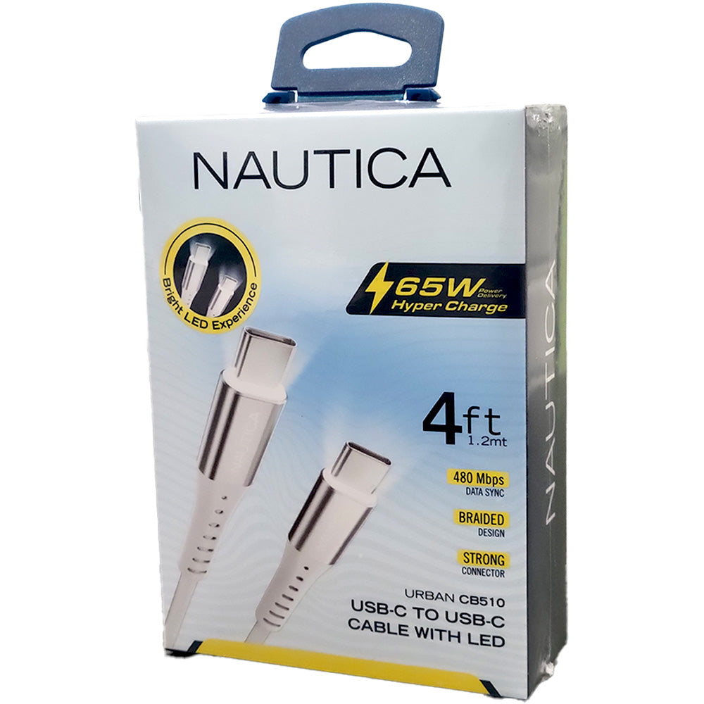 Nautica CB510 USB-C to USB-C Cable - White - New