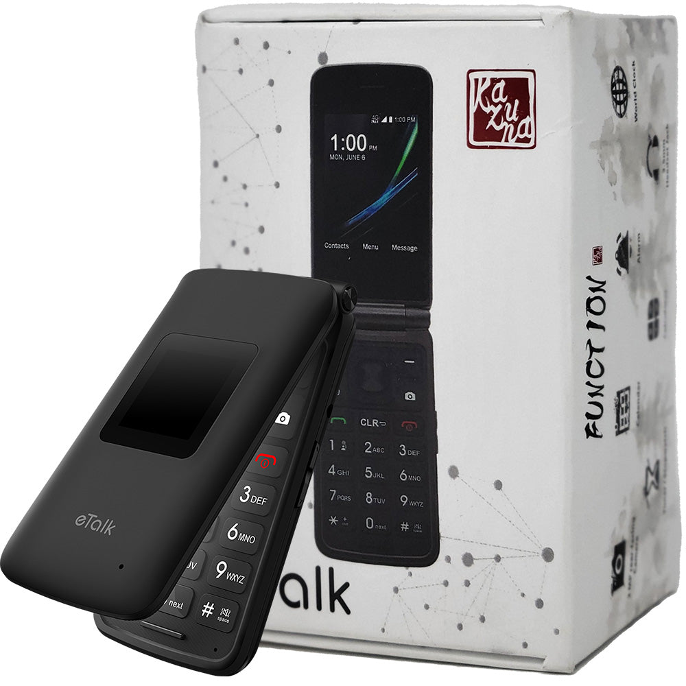 Kazuna ETalk 4G LTE Flip - Black - New