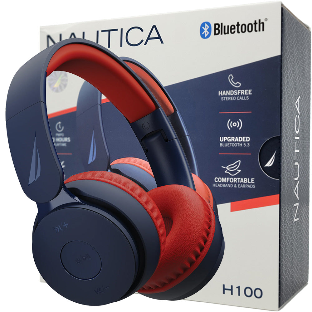 Nautica H100 Wireless Headphones - Navy/Red - New