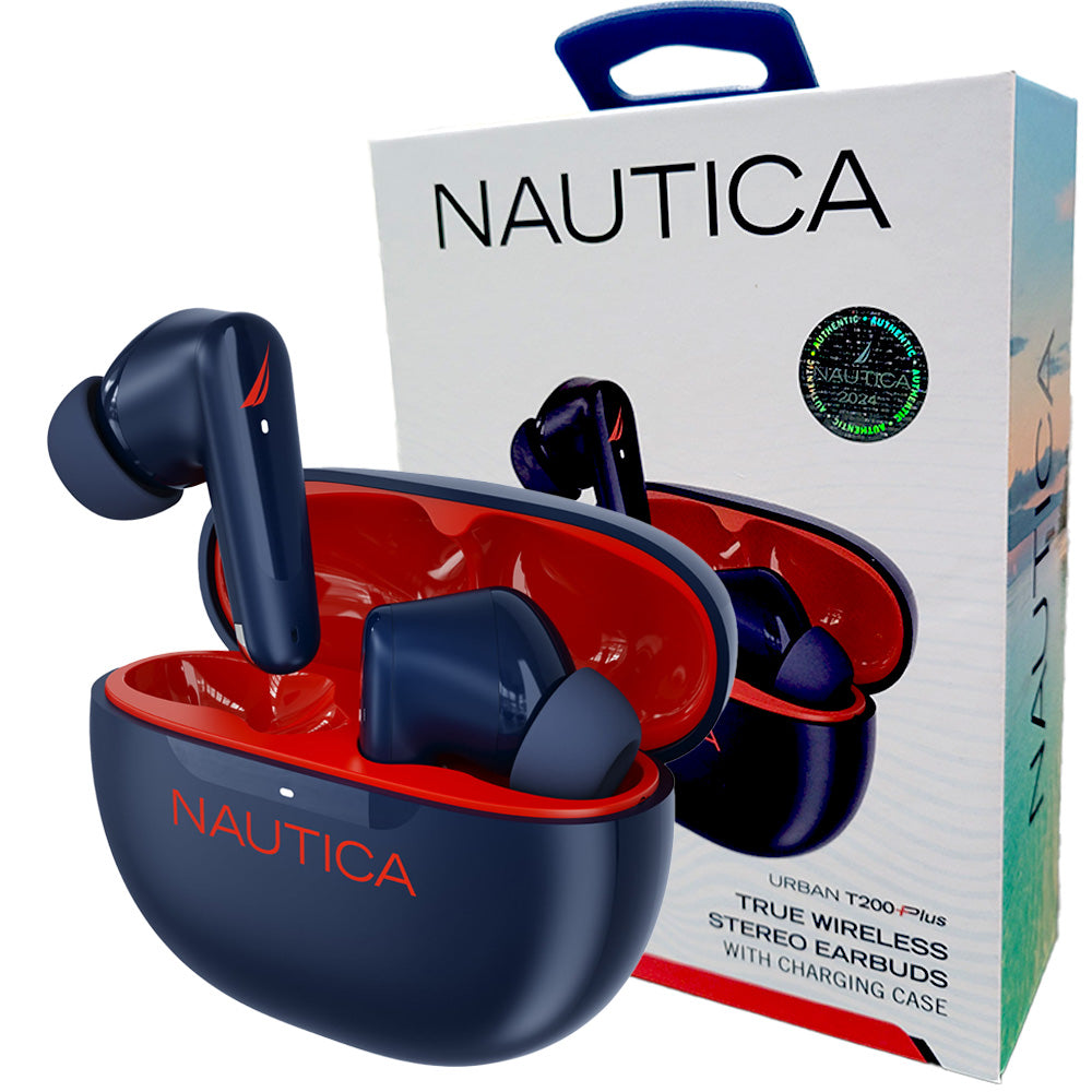 Nautica T200P Wireless Earbuds - Navy Red - New