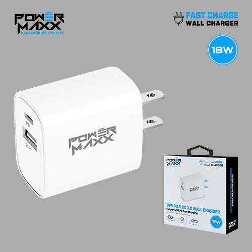 18W PD+ QC 3.0 Wall Charger White