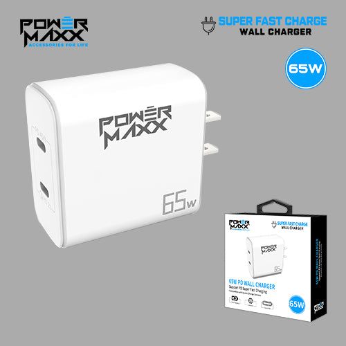 iPad/Tablet/Laptop Wall Charger Dual 33W PD + 33W PD White