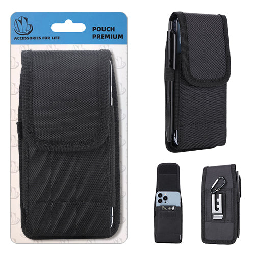 Nylon Vertical Pouch Credit Card Slots 6.1 Black