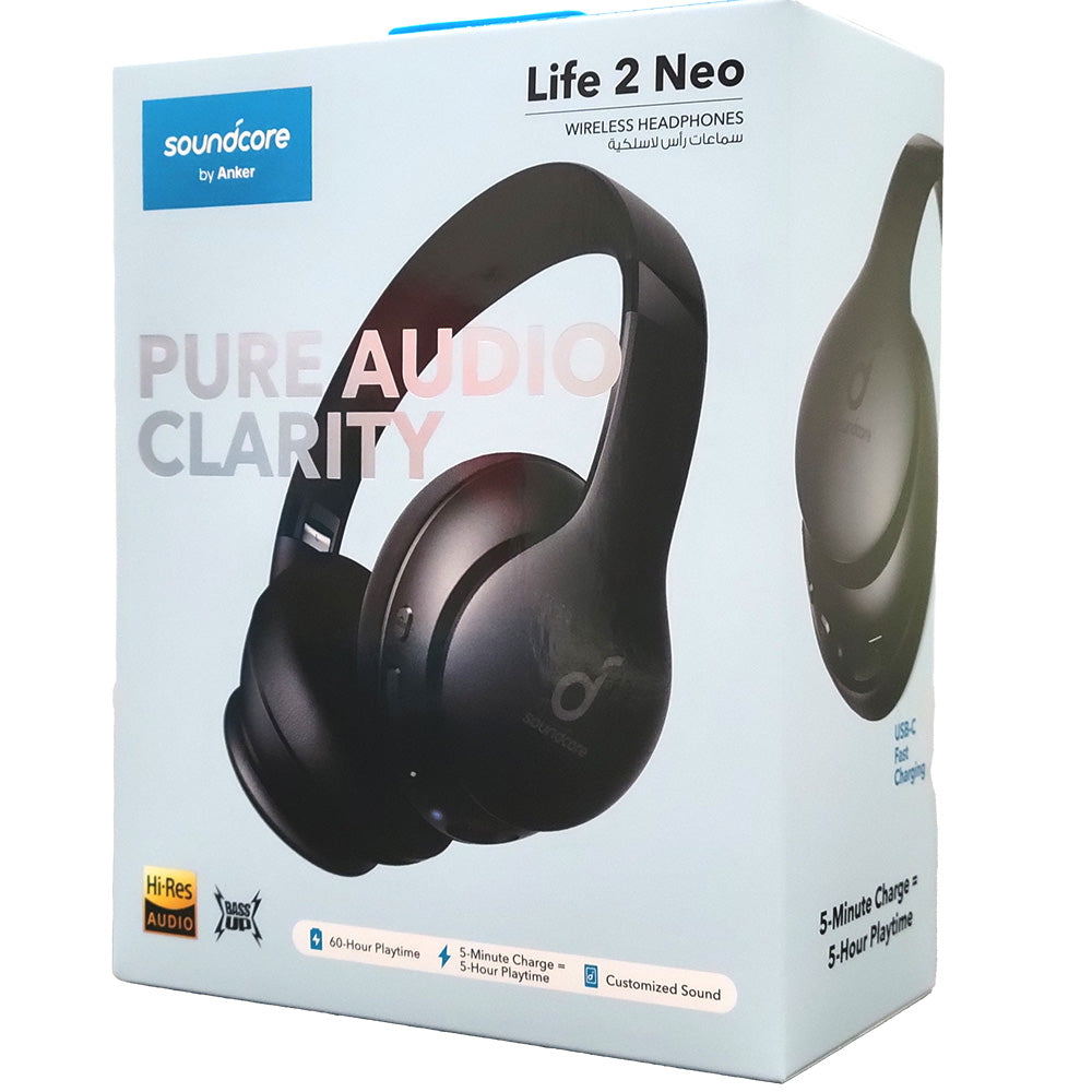 Anker Soundcore Life 2 Neo Wireless Headphones - Black - New