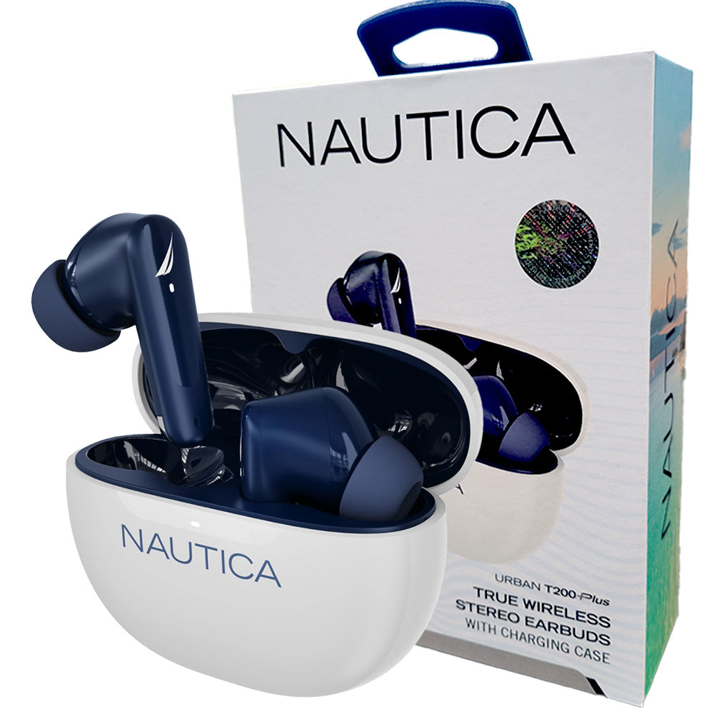 Nautica T200P Wireless Earbuds - White Navy - New