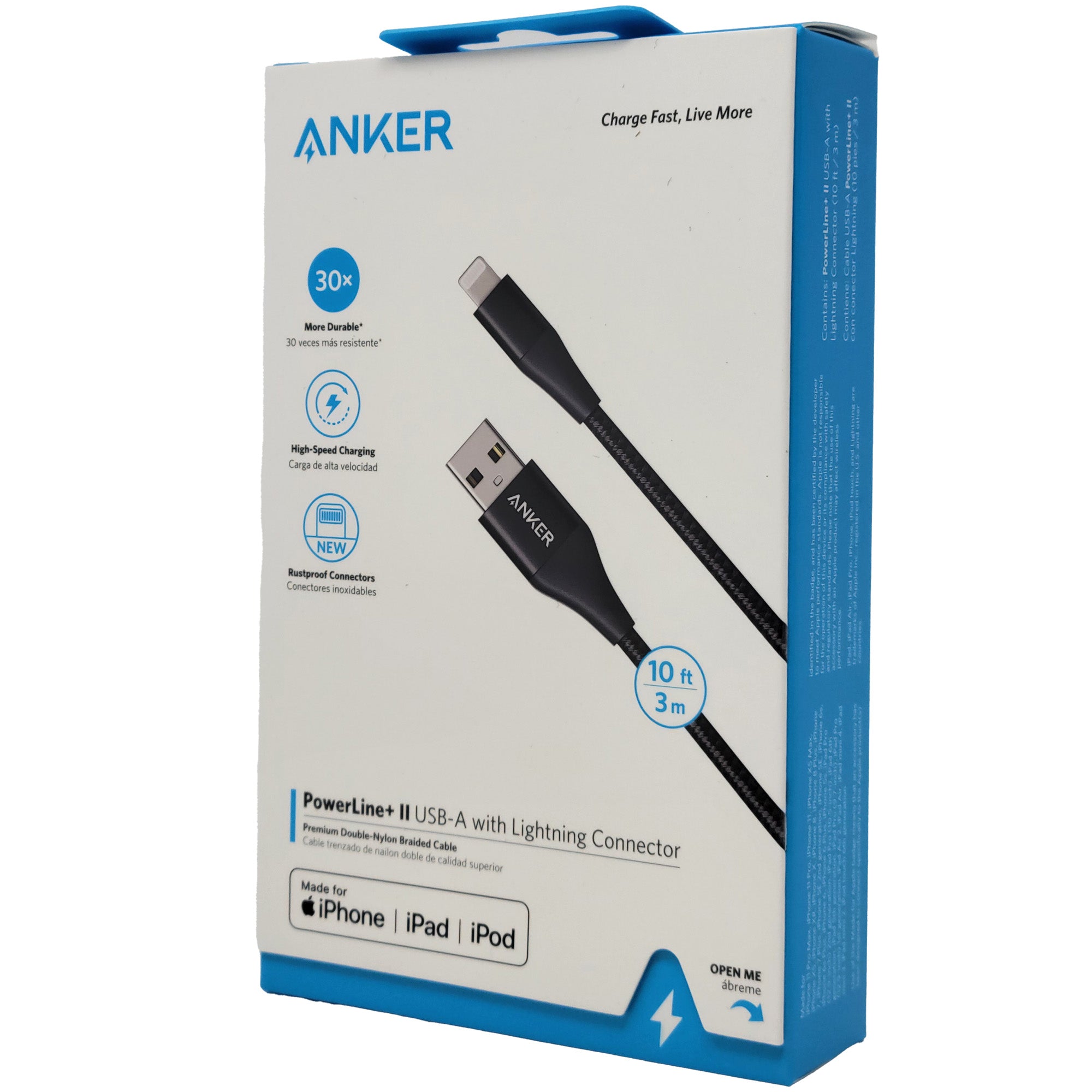 Anker Powerline II USB-A To Lightning - Black - New