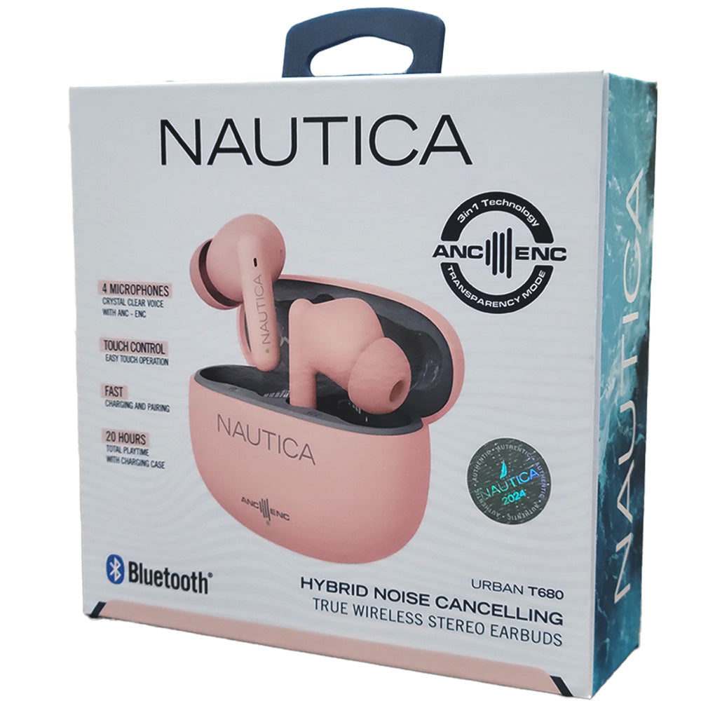 Nautica T680 Wireless Earbuds - Nude/Gray - New