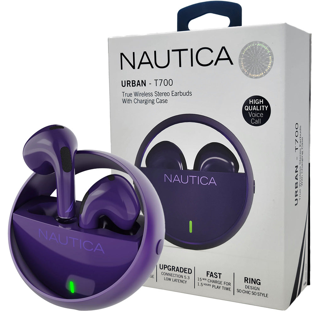 Nautica T700 Wireless Earbuds - Purple - New
