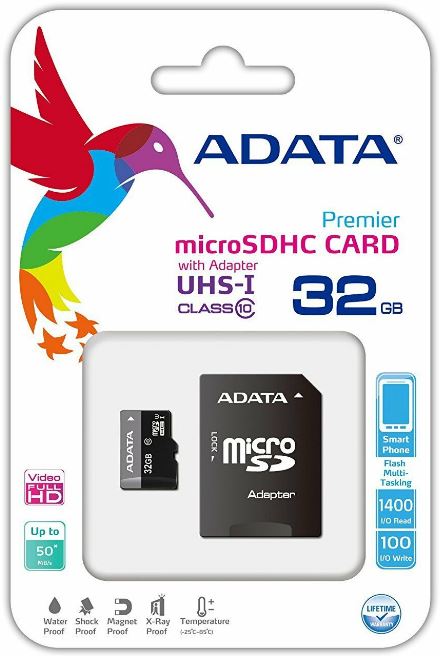 Adata 32GB MicroSD Card -Class 10-  Black New