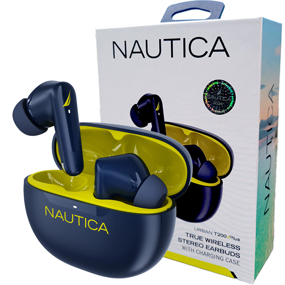 Nautica T200P Wireless Earbuds - Navy Yellow - New